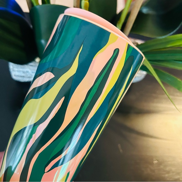 Starbucks Pink Luster Ceramic Tumbler Siren Waves Hot Reusable Travel Cup New - Picture 16 of 16